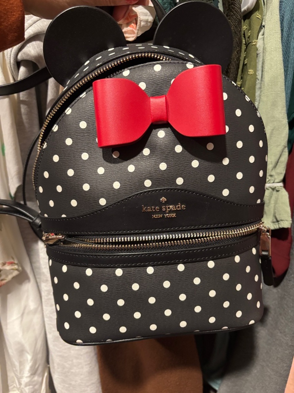 kate spade Black and Red Polka Dot Mini Backpack